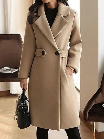 Regine | Winter-Wollmantel mit Gürtel im Slim-Design