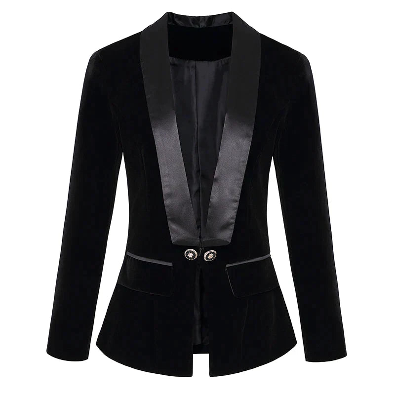 Smoky | Smoking-Blazer aus Samt mit Satinaufschlägen