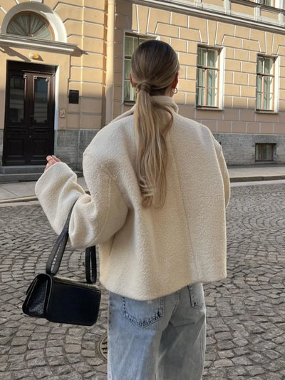 Eimlei | Modische Wolljacke Damen mit Reißverschluss