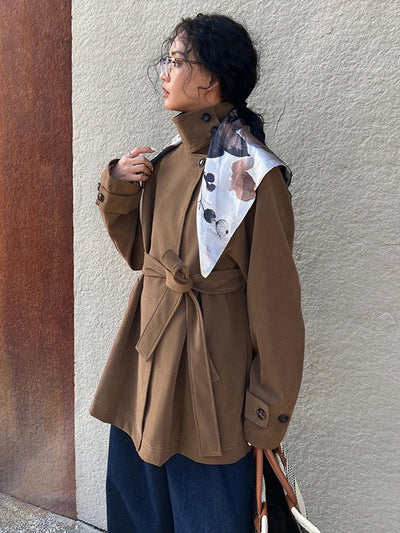 Nalia | Modischer Trenchcoat Damen Winter Leder