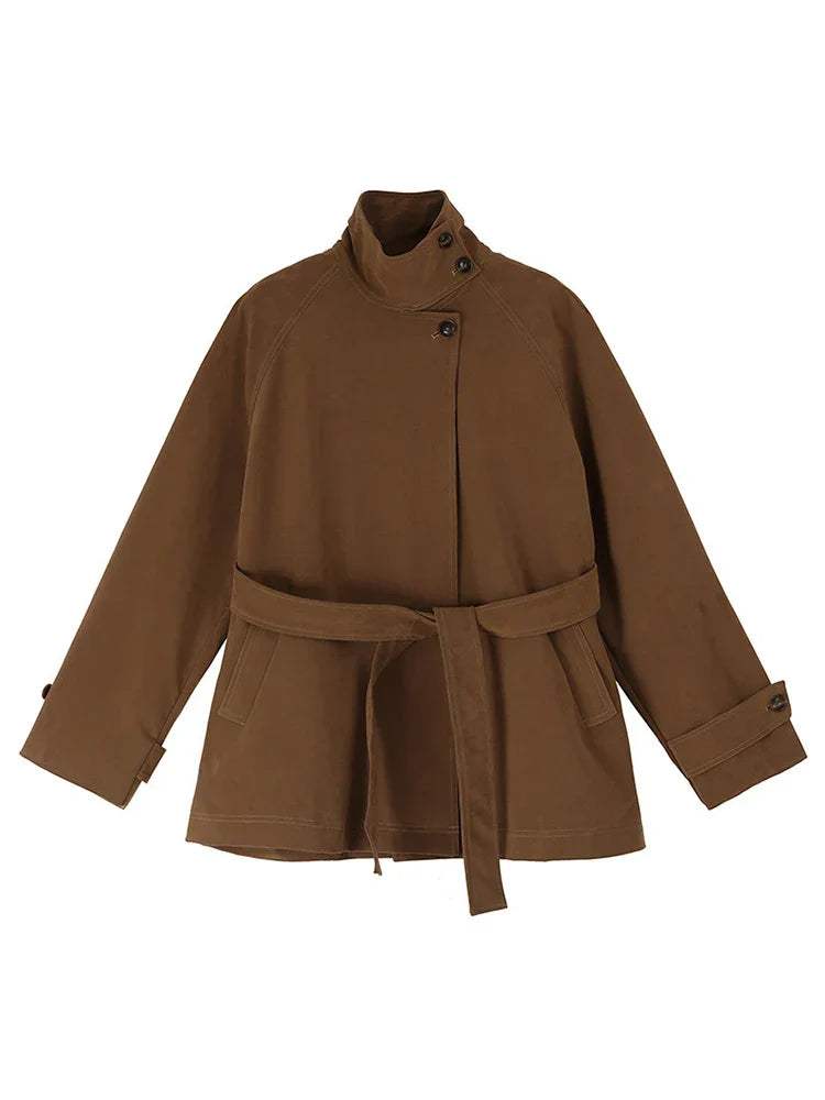 Nalia | Modischer Trenchcoat Damen Winter Leder