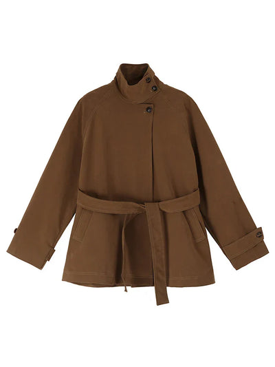 Nalia | Modischer Trenchcoat Damen Winter Leder