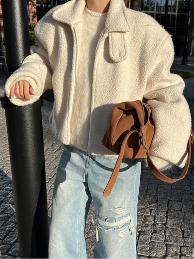 Eimlei | Modische Wolljacke Damen mit Reißverschluss