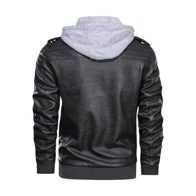 Prio | Stilvolle Premium Leder-Winter-Jacke mit Kapuze