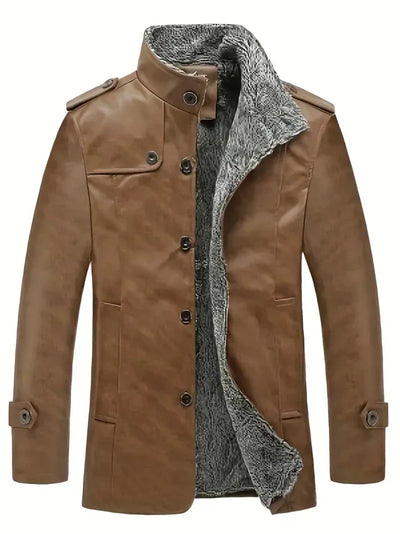 Taliesin - herren lederjacke mit fleecefutter